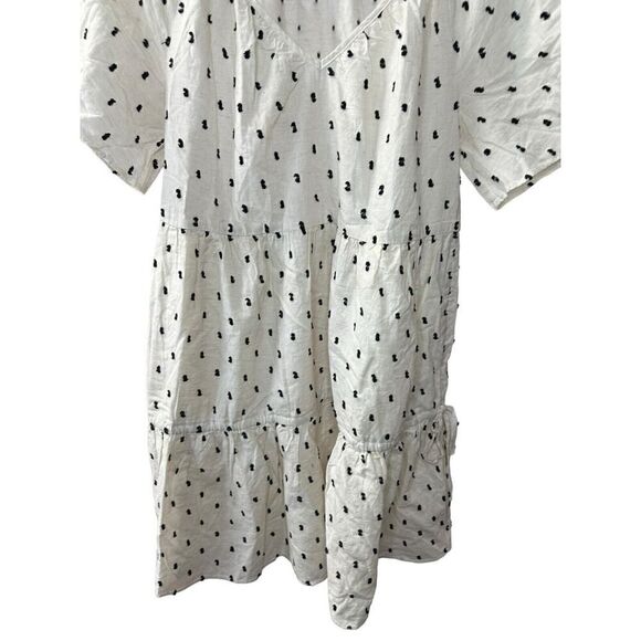 MADEWELL Womens Beige Cotton-Linen Lorelei Mini Dress NEW Clip-Dot Small - Picture 6 of 13